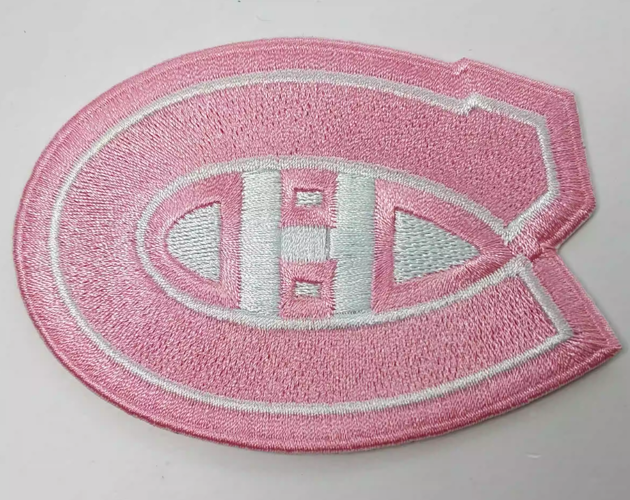 Montreal Canadiens Logo Pink Iron on Patch 6.5cmx9.5cm